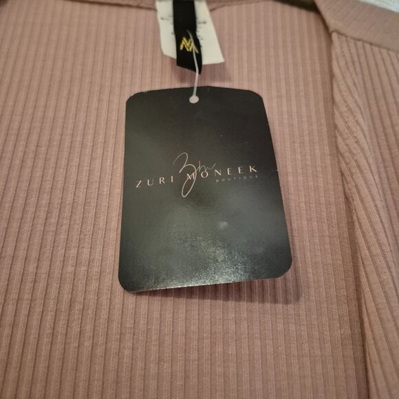 Women's Duster Cardigan Ribbed Open Front Long Sleeve Blush Pink Size L - Picture 2 of 5